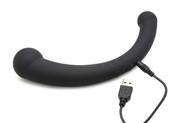 10x Vibra-Crescent Silicone Dual Ended Dildo – Black