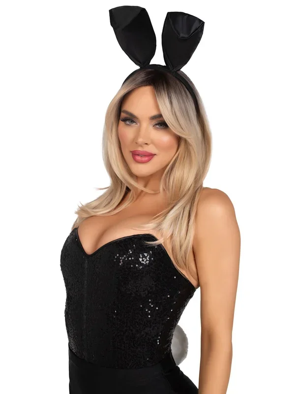 2 Pc Bunny Kit, Includes Pin-on Tail and Headband – Black