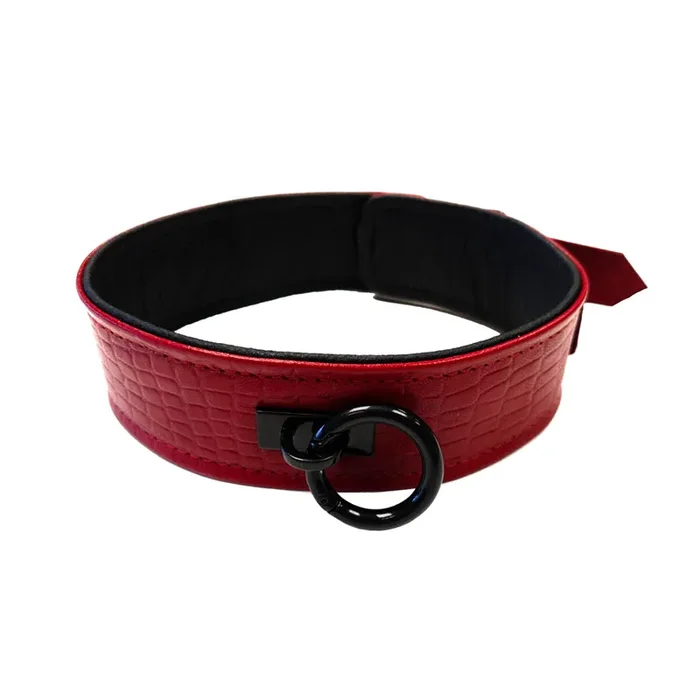 Leather Burgundy Anaconda Collar