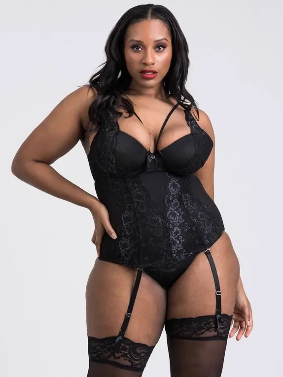 Lovehoney Plus Size Dark Enchantment Black Lace Basque
