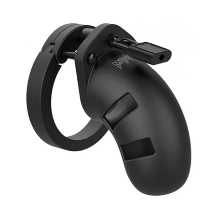 Man Cage Model 16 – Chastity – 3.5″ – Silicone Cock Cage – Black